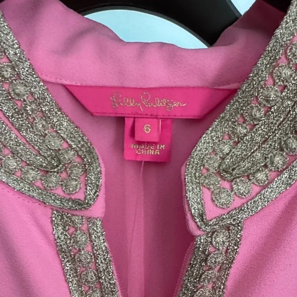 Lilly Pulitzer Pink Dress with Gold Detailing - Picture 2 of 10
